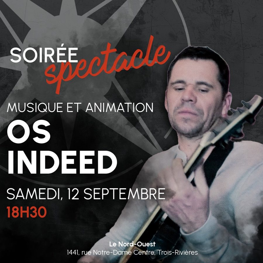 Affiche : soirée spectacle avec Os Indeed, musique et animation