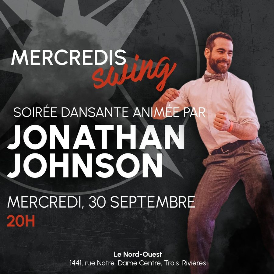 L'affiche des Mercredis Swing, soirée dansante animée par Jonathan Johnson